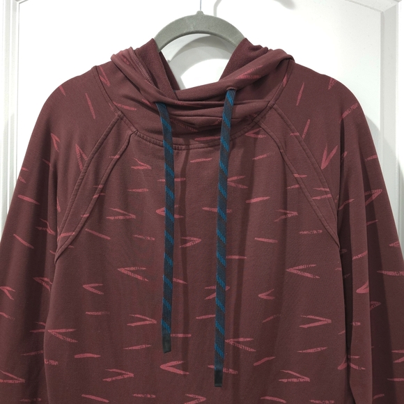 TITLE NINE Manresa Maroon Burgundy Active Hoodie,  Pink Accents, French Terry, S - Picture 2 of 13